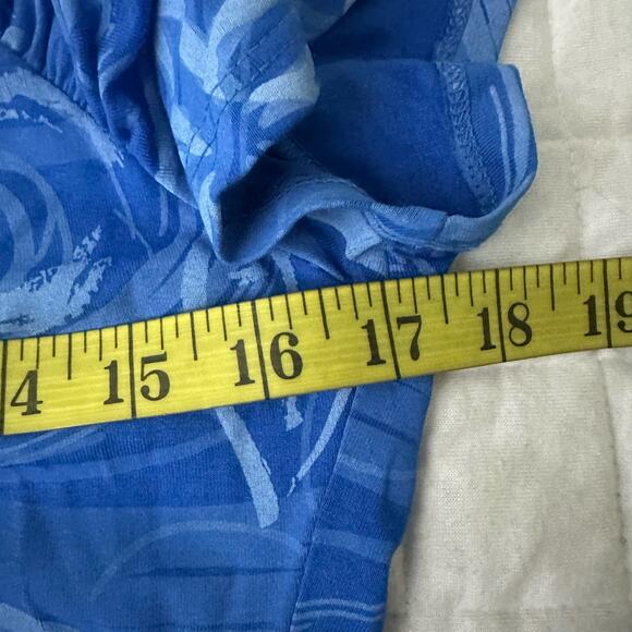 FRESH PRODUCE Womens Dress Small Blue Midi Stretch Knit Summer Beach Resort - Picture 7 of 10